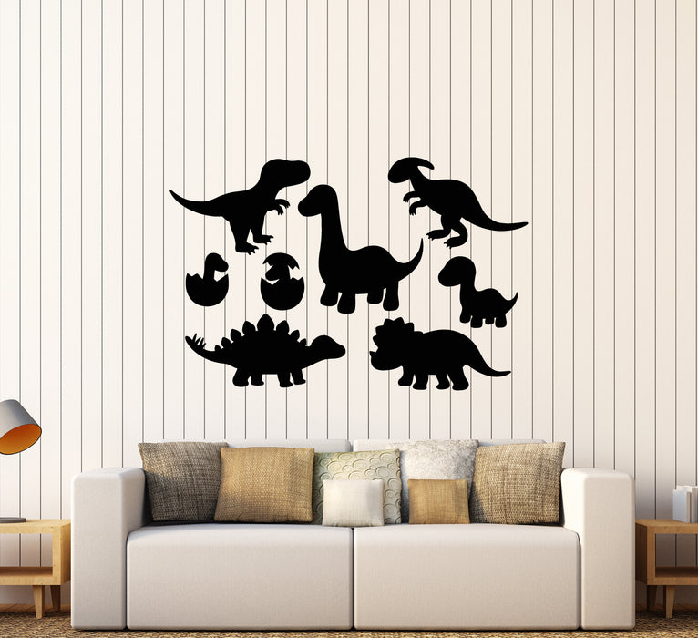 Vinyl Wall Decal Cartoon Dinosaurs Cub Children's Room Decor Stickers (3263ig)