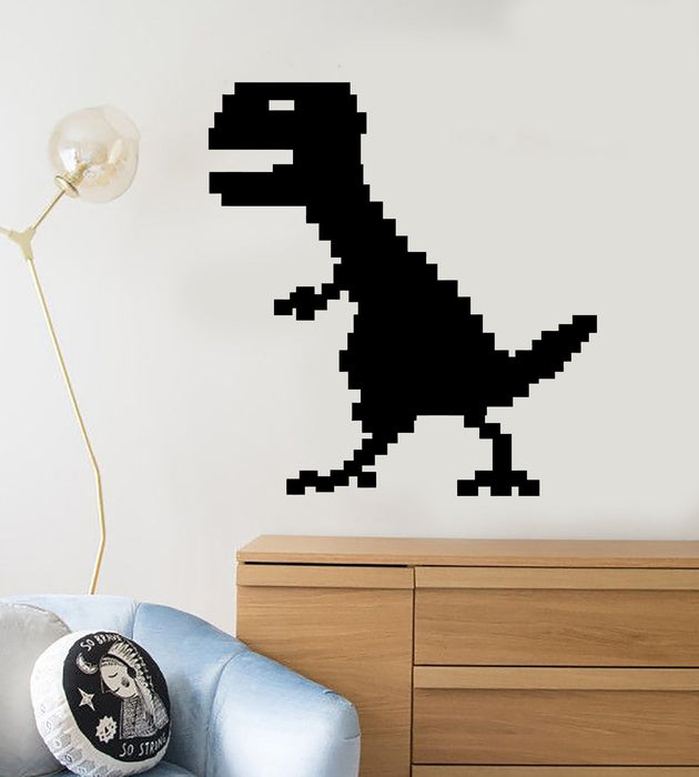 Vinyl Wall Decal Pixel Dinosaur Kids Room Decoration Art Idea Stickers Unique Gift (ig4890)