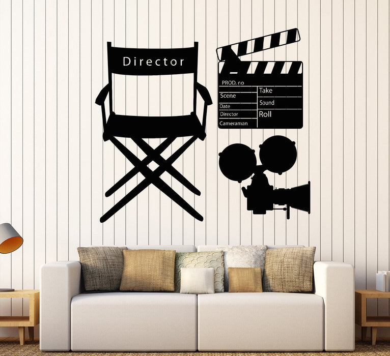 Vinyl Wall Decal Movie Director Clapperboard Cinematography Camera Stickers Unique Gift (771ig)