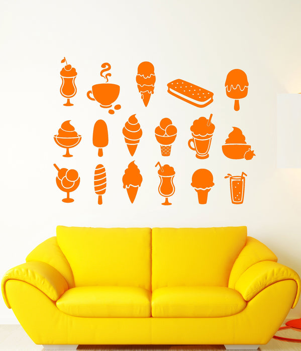 Vinyl Wall Decal Ice Cream Truck Man Dessert Food Coffee Cafe Stickers Unique Gift (1695ig)