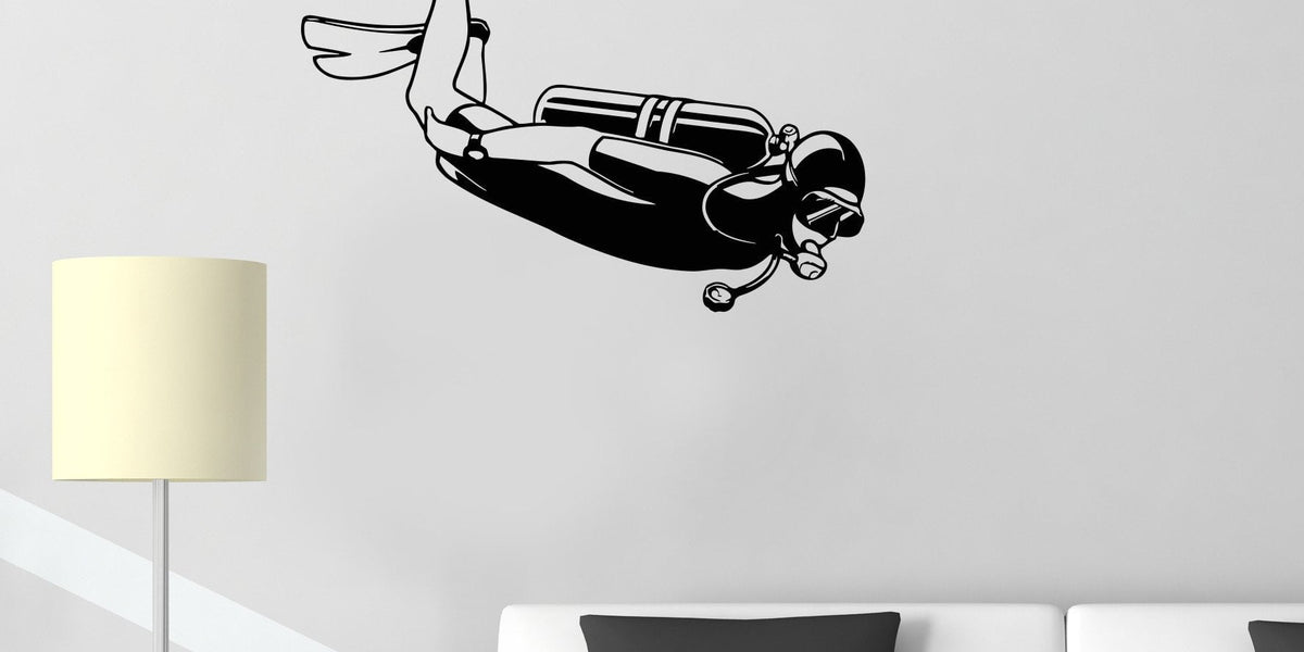 Vinyl Decal Diver Sports Water Extreme Sports Marine Ocean Wall Sticke ...