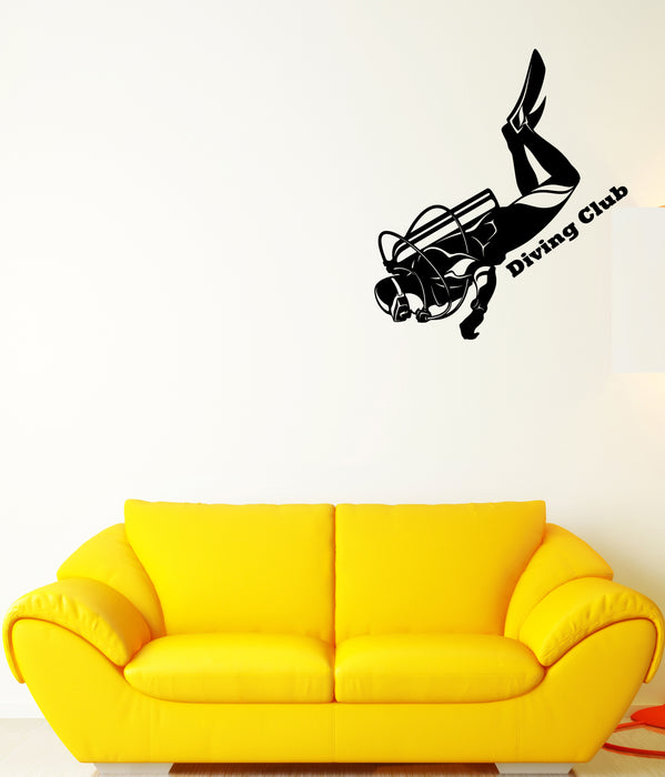 Vinyl Wall Decal Diving Suit Club Diver Logo Stickers (3659ig)