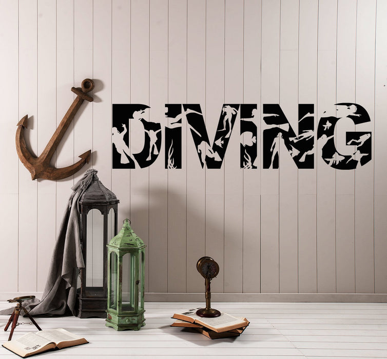 Vinyl Wall Decal Diver Diving Club Logo Signboard Stickers (3017ig)