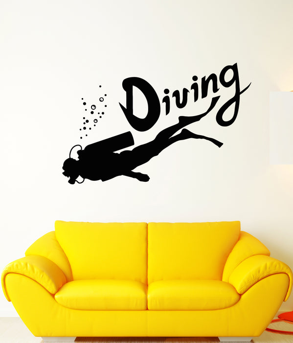 Vinyl Wall Decal Diving Club Scuba Diver Logo Stickers (3515ig)