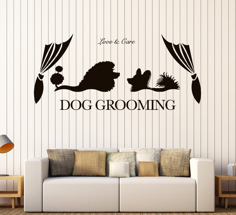 Vinyl Wall Decal Dog Grooming Animal Pet Salon Stickers Unique Gift (ig4483)