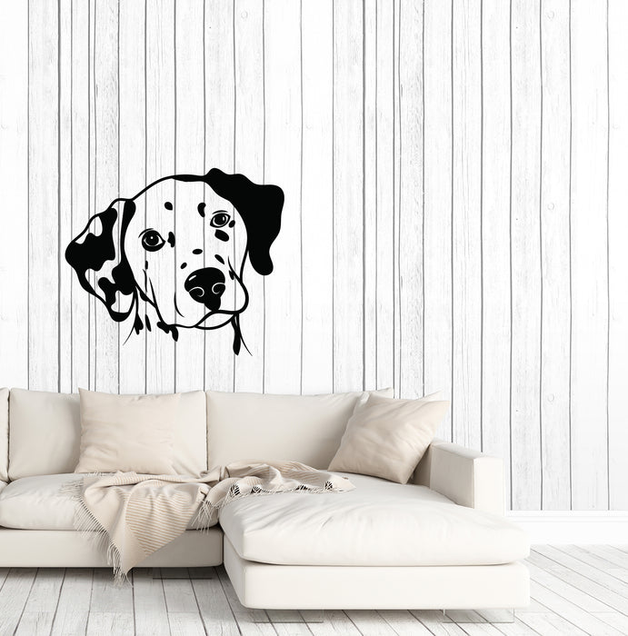 Vinyl Wall Decal Pet Dog Head Dalmatian Grooming Home Animal Stickers (4239ig)