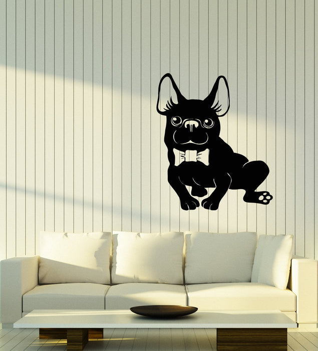Vinyl Wall Decal Pug Pet Store Animal Dog Bow Grooming Stickers (2811ig)