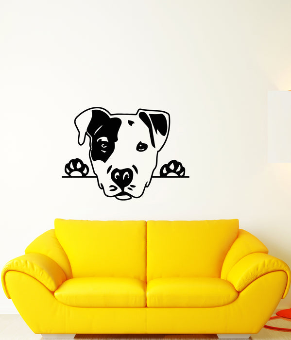 Vinyl Wall Decal Dog Head Funny Puppy Pet Shop Stickers (3591ig)