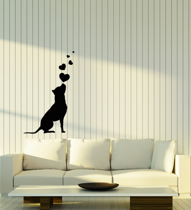 Vinyl Wall Decal Dog Hearts Pet American Staffordshire Terrier Stickers (3908ig)