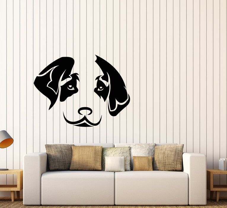 Vinyl Wall Decal Puppy Dog Head Home Animal Grooming Pet Shop Stickers (3507ig)