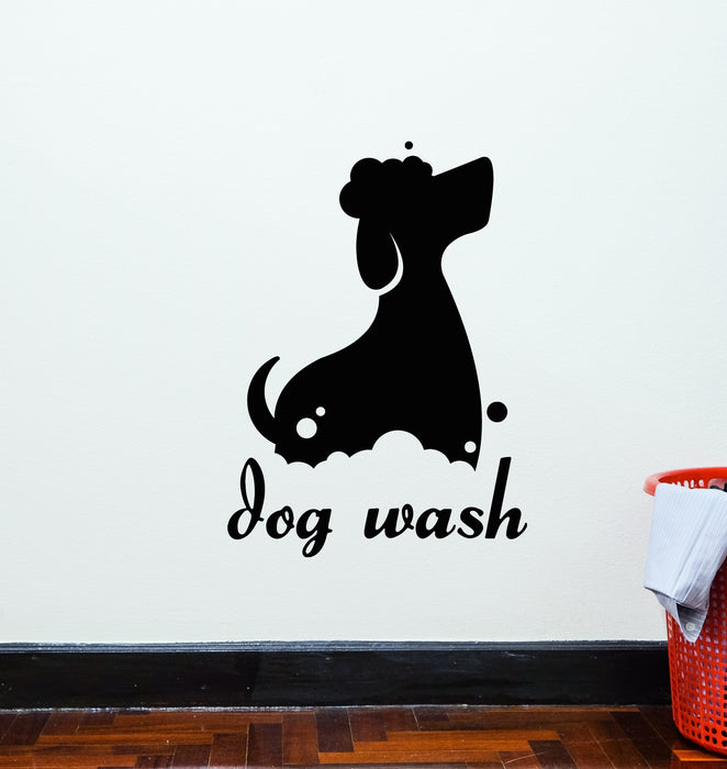 Dog Wash Vinyl Wall Decal Pet Care Grooming Salon Logo Sticker (3981ig)