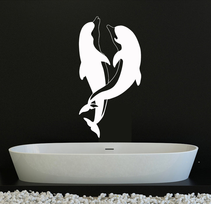 Wall Stickers Vinyl Decal Dolphin Ocean Sea Decor for Bathroom Unique Gift (ig483)