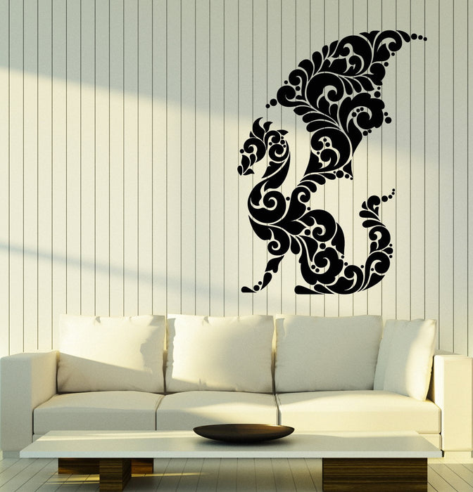 Vinyl Wall Decal Abstract Art Dragon Ornament Fairy Tale Stickers (2733ig)
