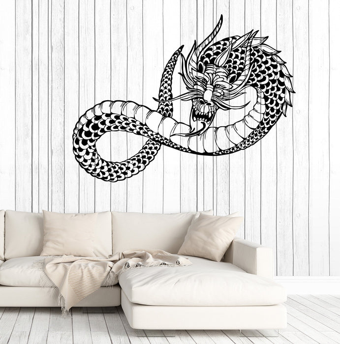 Vinyl Wall Decal Japanese Dragon Fantasy Asian Style Stickers Unique Gift (1544ig)