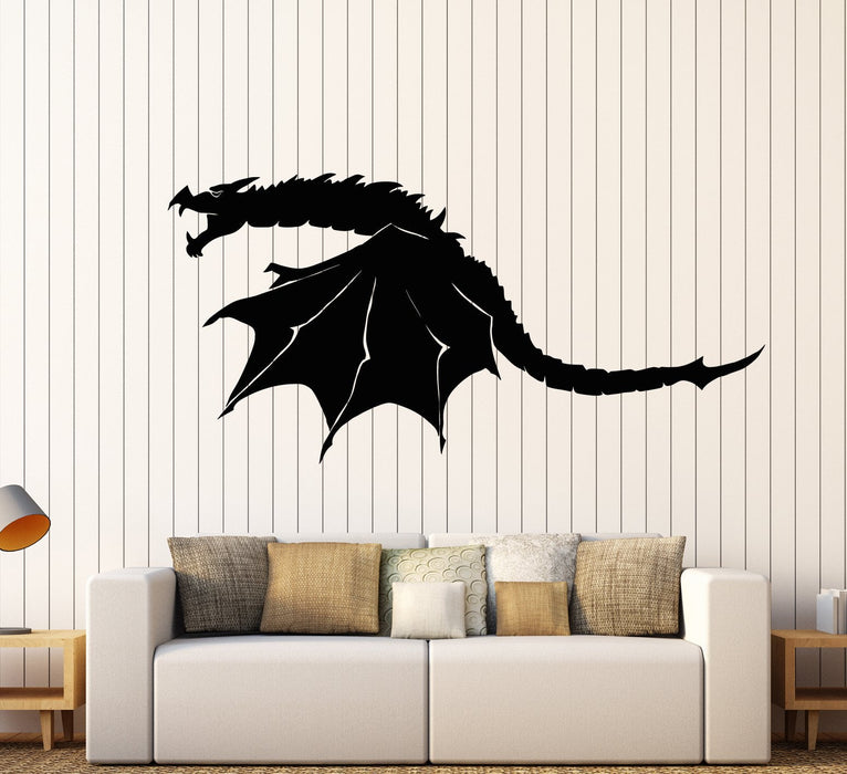 Vinyl Wall Decal Scary Dragon Wings Fantasy Monster Stickers Unique Gift (1675ig)