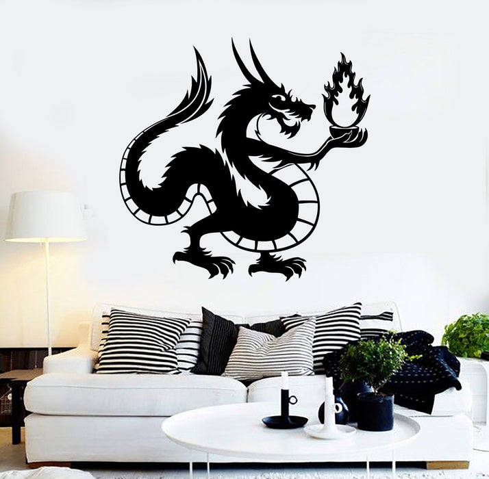 Vinyl Wall Decal Chinese Dragon Fire Fantasy Myth Kids Room Stickers Unique Gift (ig4074)