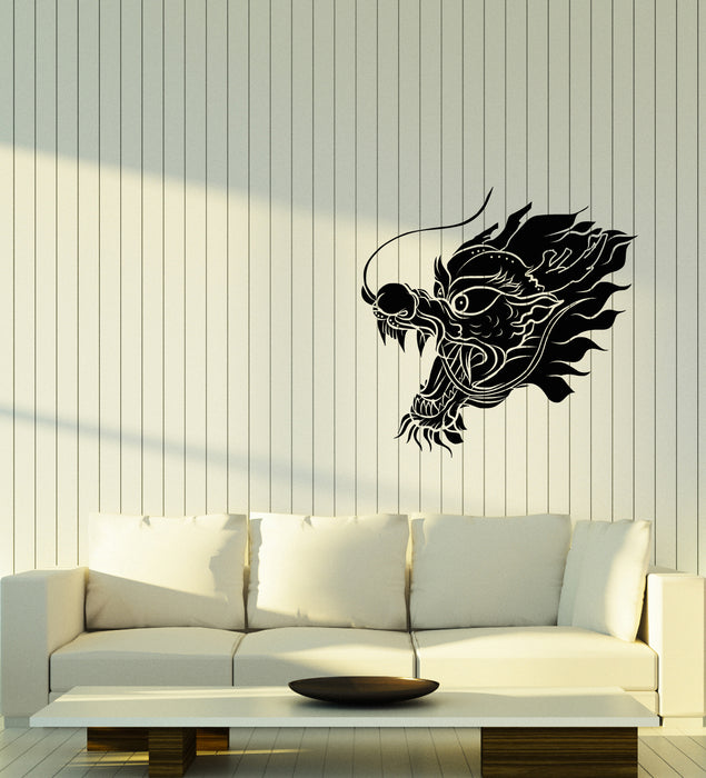Vinyl Wall Decal Asian Style Chinese Dragon Head Teen Room Stickers (3774ig)