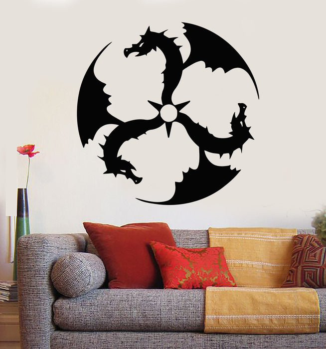 Wall Stickers Vinyl Decal Dragons Fantasy Kids Room Myth Decor Unique Gift (ig161)