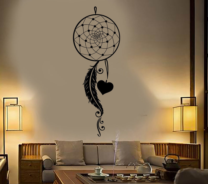 Vinyl Wall Decal Dream Catcher Feathers Love Bedroom Stickers Unique Gift (401ig)