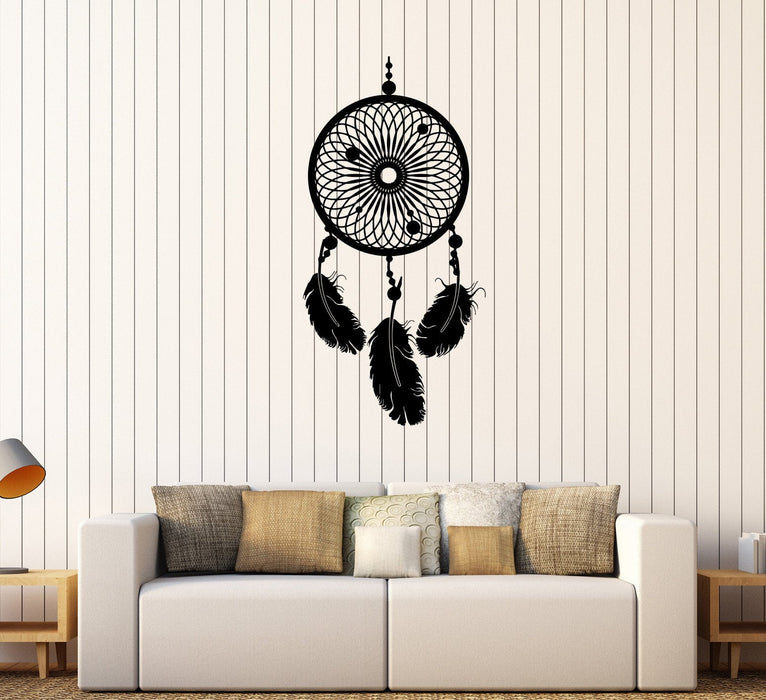 Vinyl Wall Decal Dreamcatcher Dreams Feathers Bedroom Decorating Stickers Unique Gift (309ig)