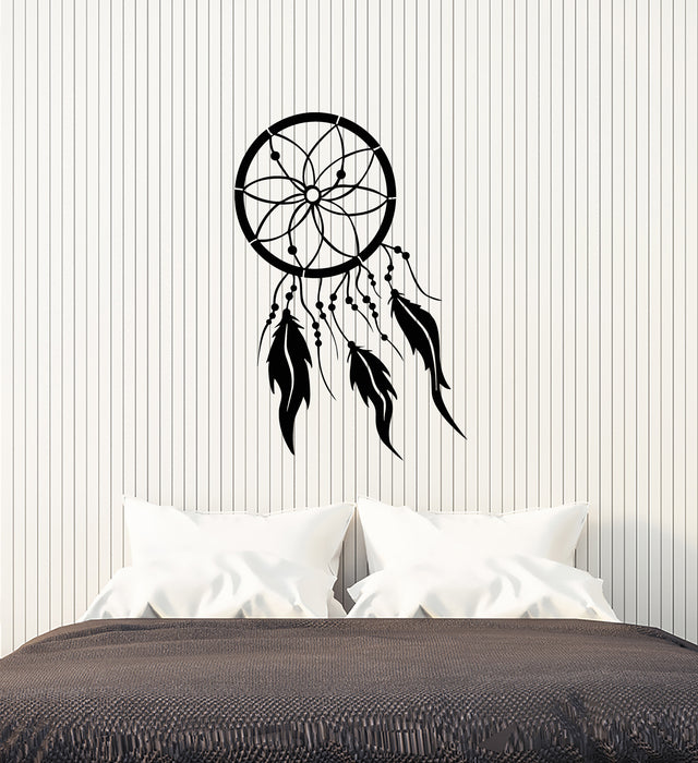 Vinyl Wall Decal Dreamcatcher Bird Feathers Protective Talisman Stickers (3890ig)