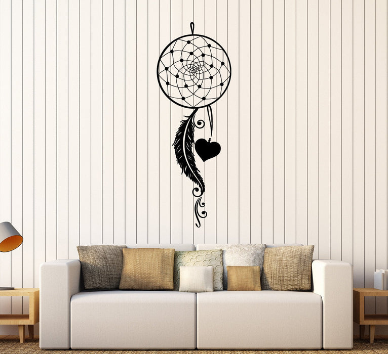 Vinyl Wall Decal Dream Catcher Feathers Love Bedroom Stickers Unique Gift (401ig)