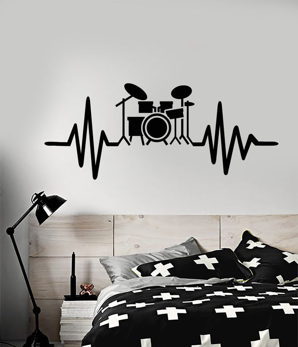 Vinyl Wall Decal Drum Kit For Drummer Musician Music Lover Stickers (2919ig)