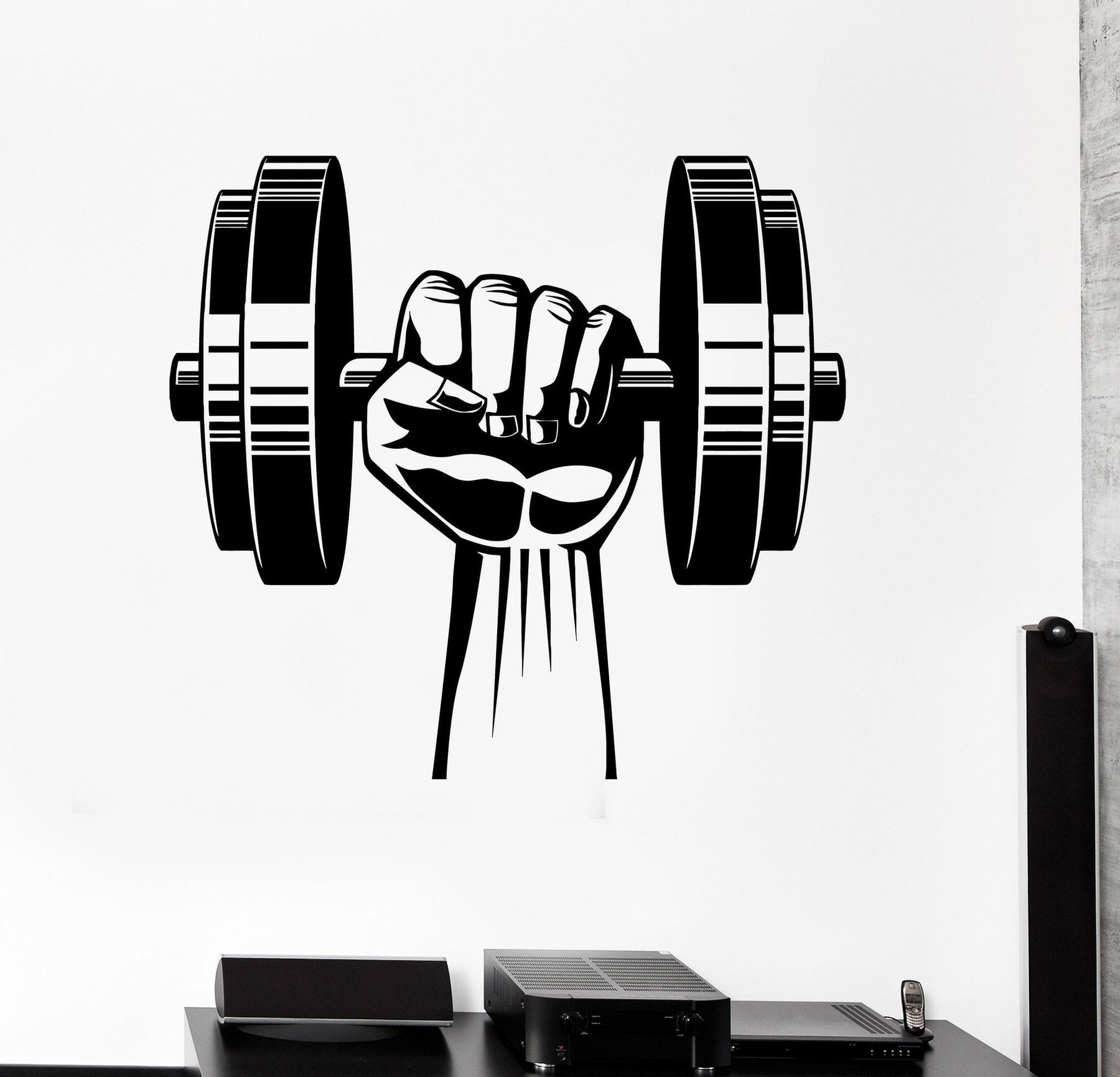 Vinyl Wall Decal Hand Dumbbell Bodybuilding Fitness Sport Gym Stickers —  Wallstickers4you