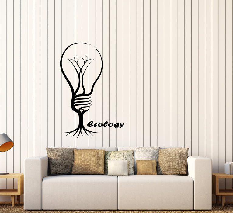 Vinyl Wall Decal Ecology Light Bulb Nature Tree Stickers (3663ig)
