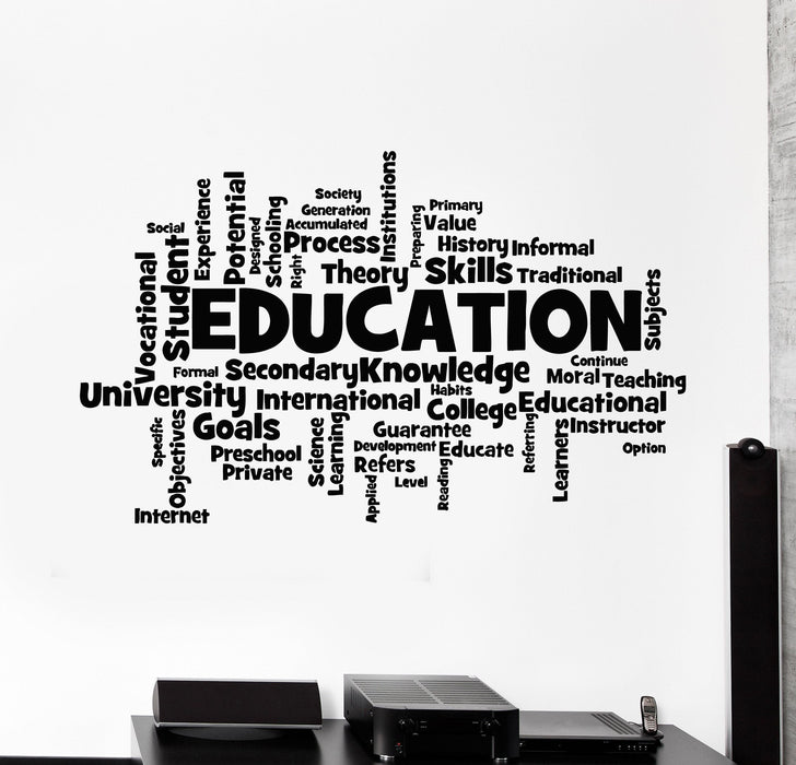 Vinyl Wall Decal Education School University Words Cloud Student Stickers Unique Gift (ig4870)