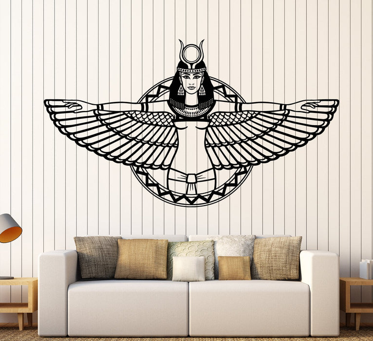 Vinyl Wall Decal Ancient Egypt Queen Cleopatra Egyptian Wings Stickers Unique Gift (1869ig)