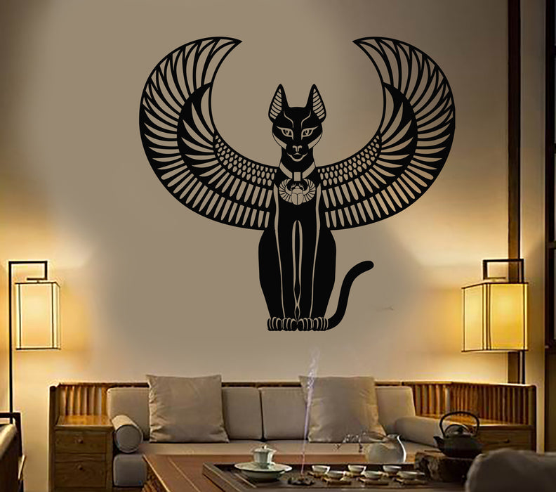 Vinyl Wall Decal Bastet Ancient Egyptian Cat Goddess Of Egypt Stickers (2207ig)