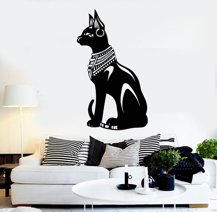 Vinyl Wall Decal Egyptian Cat Bastet Ancient Egypt Stickers Mural Unique Gift (ig4622)