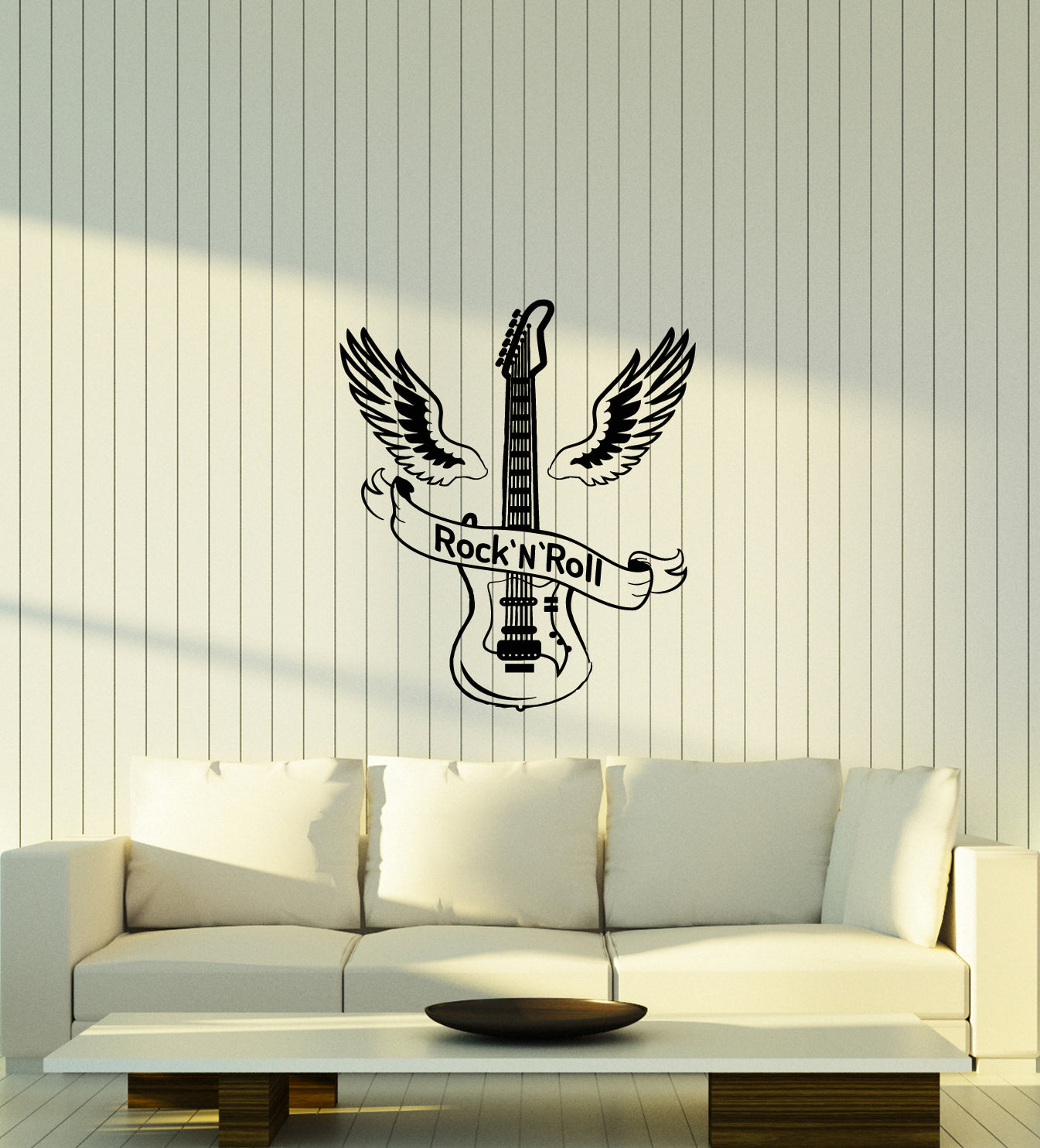 Vinyl Wall Decal Rock'n'roll Electric Guitar Musical Instrument Sticke ...