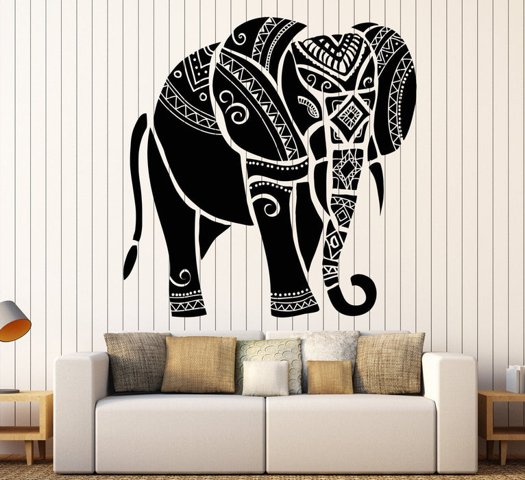 Vinyl Wall Decal Indian Elephant Animal India Hindu Stickers Unique Gift (778ig)