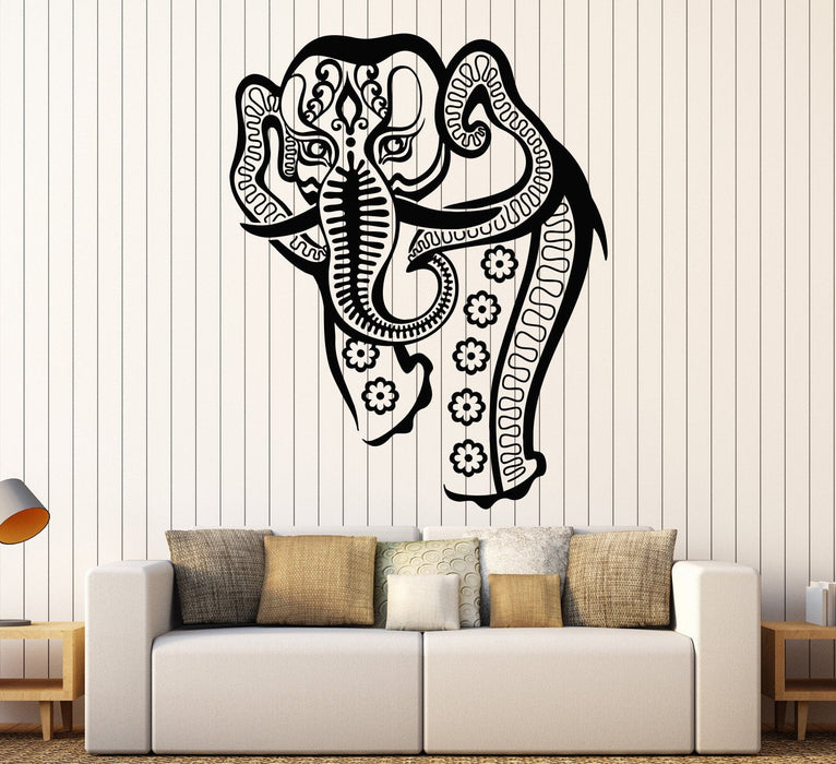 Vinyl Wall Decal Indian Elephant India Hindu Animal Art Decor Stickers Unique Gift (887ig)