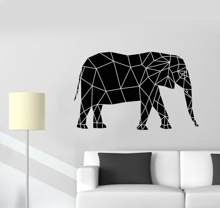 Vinyl Wall Decal Geometric Abstrac African Elephant Animal Stickers (2499ig)