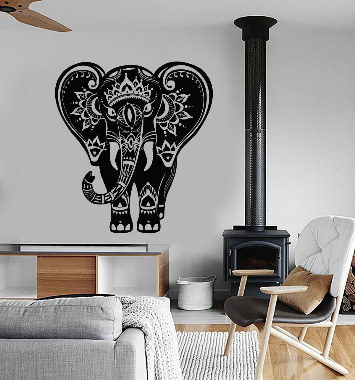 Vinyl Wall Decal Indian Elephant Animal Hindu Stickers Unique Gift (ig ...
