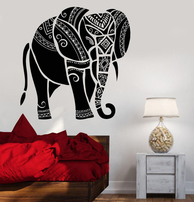Vinyl Wall Decal Indian Elephant Animal India Hindu Stickers Unique Gift (778ig)