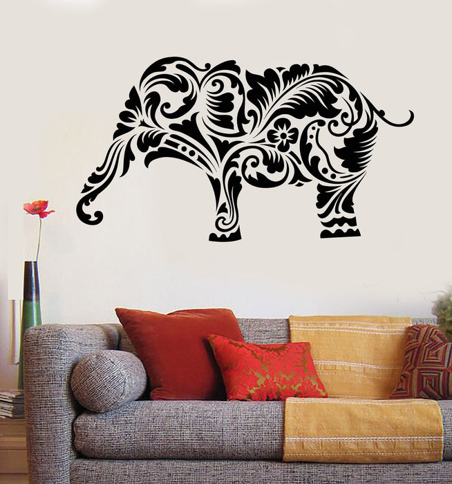 Vinyl Wall Decal Indian Elephant Animal Hindu Buddhism Stickers Unique Gift (1048ig)