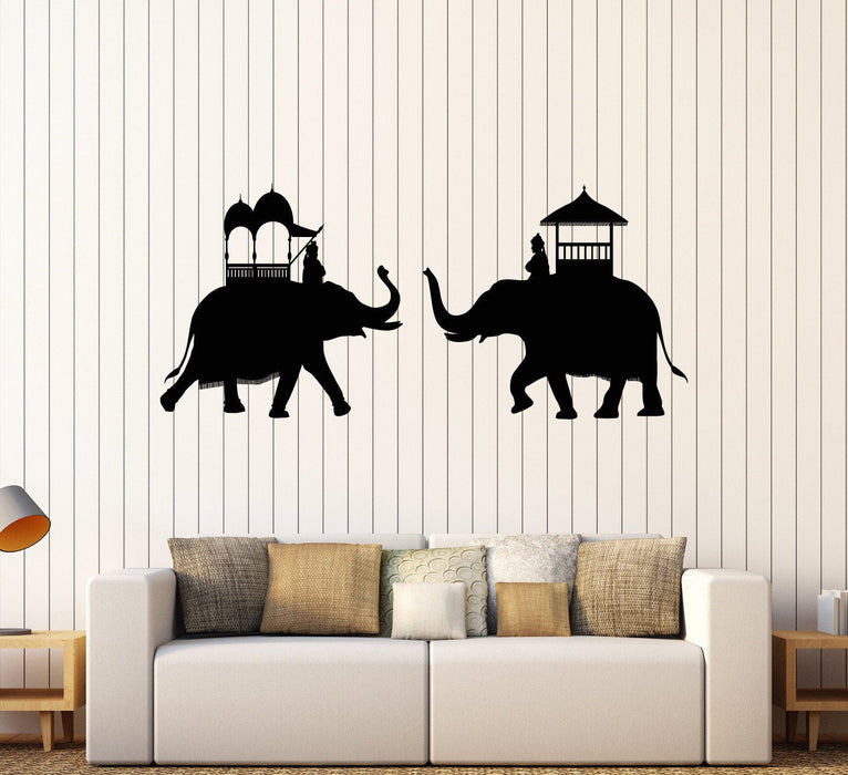 Vinyl Wall Decal Indian Elephants India Hindu Stickers Mural Unique Gift (204ig)