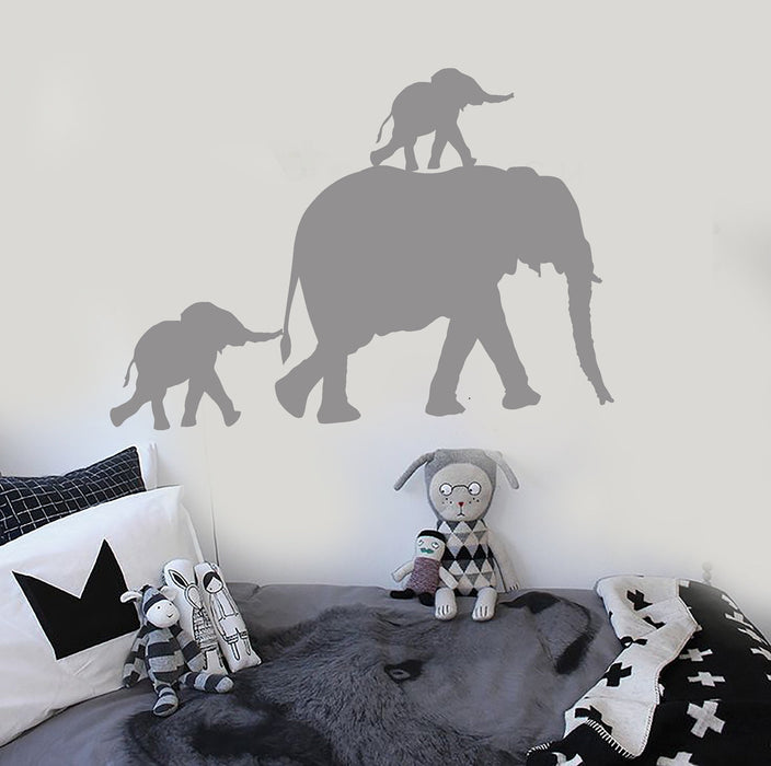 Vinyl Wall Decal Elephant Family Animal Room Decor Stickers Unique Gift (ig3878)
