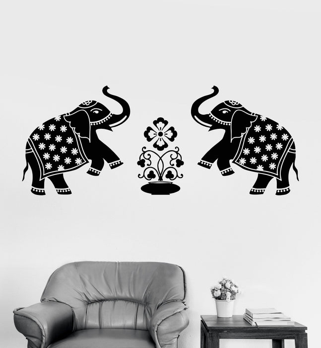 Vinyl Wall Decal Elephants India Animals Home Decoration Art Stickers Unique Gift (ig3217)