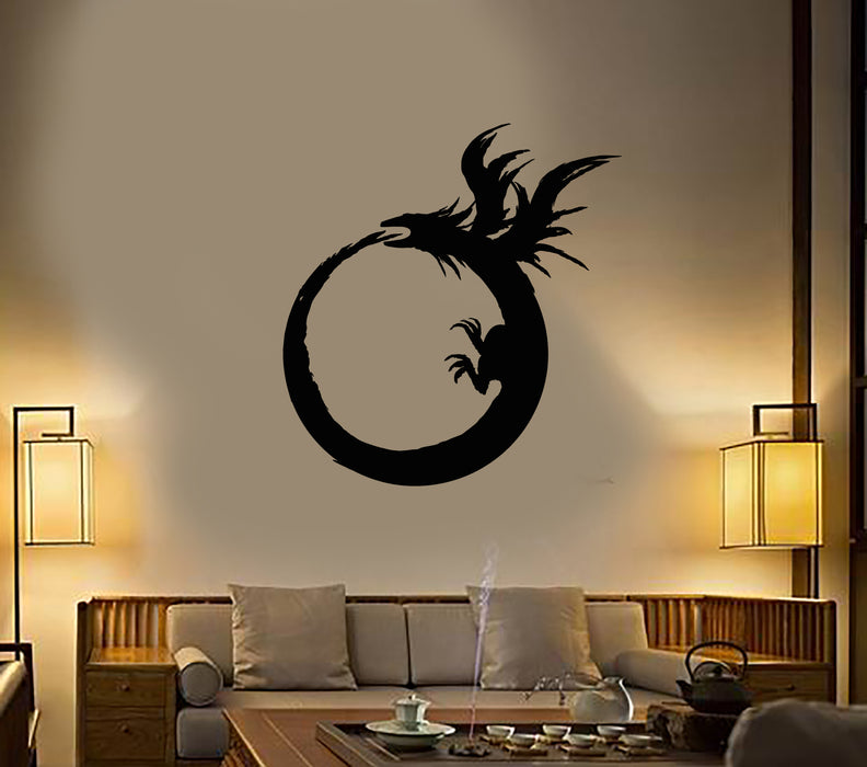 Vinyl Wall Decal Dragon Enso Circle Symbol Buddhism Stickers (3490ig)
