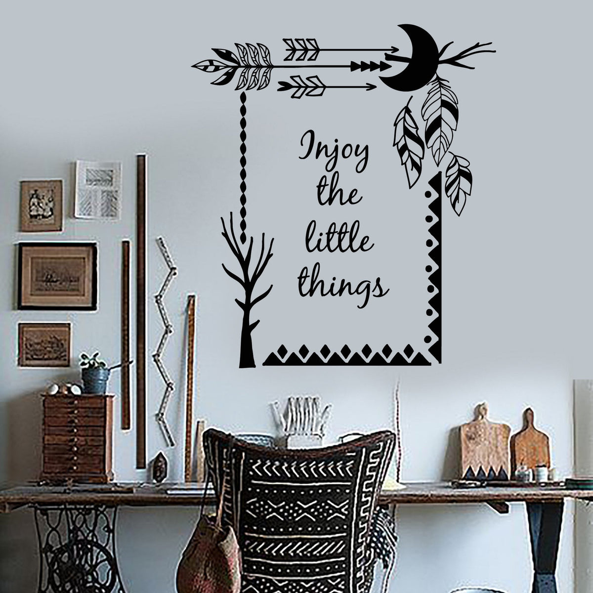 Vinyl Wall Decal Ethnic Style Inspiration Quote House Interior Sticker ...