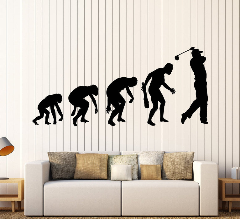 Vinyl Wall Decal Golf Club Golfer Evolution Stickers Mural Unique Gift (ig3765)