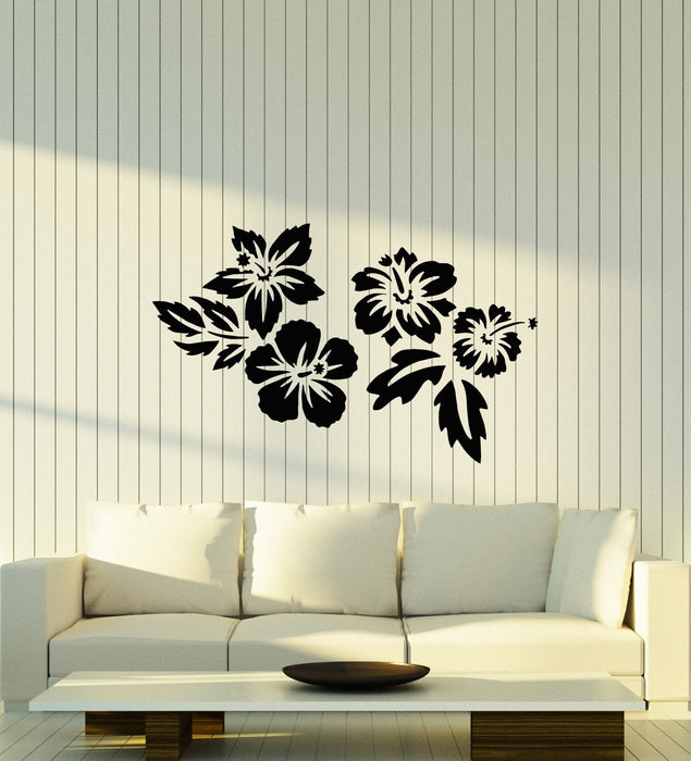 Vinyl Wall Decal Beautiful Exotic Flowers Bud Tropical Beach Style Stickers (2830ig)