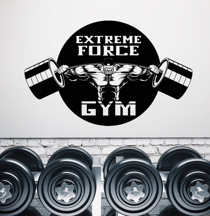 Vinyl Wall Decal Gym Logo Muscles Extreme Force Motivation Stickers Unique Gift (1986ig)