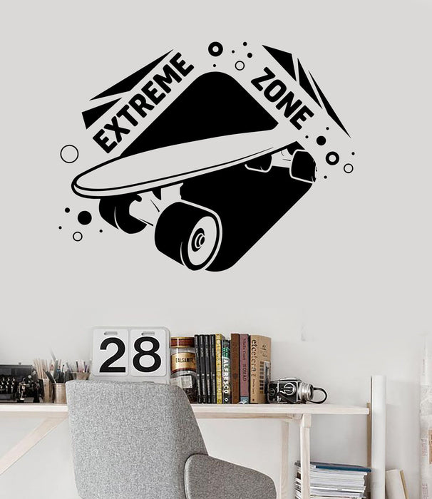 Vinyl Wall Decal Skateboard Extreme Zone Teen Boys Sports Stickers Unique Gift (ig3390)