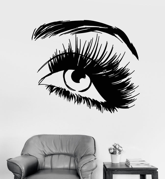 Vinyl Wall Decal Beautiful Eye Eyelashes Makeup Fashion Beauty Salon Stickers Unique Gift (1052ig)